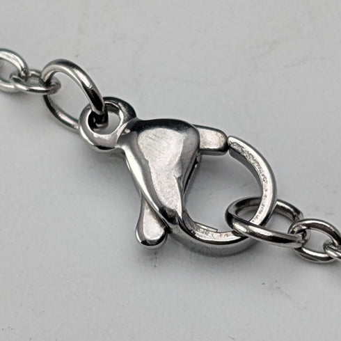 復古純銀橢圓形盒式吊墜 2.7 克帶項鍊